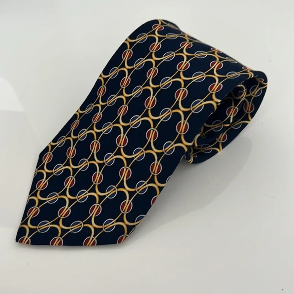 Brooks Brothers Tie Blue with Yellow and Red Design